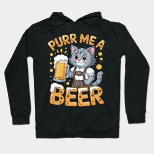 British Longhair Cat Bavarian Drinking Beer Purr Me A Beer Hoodie